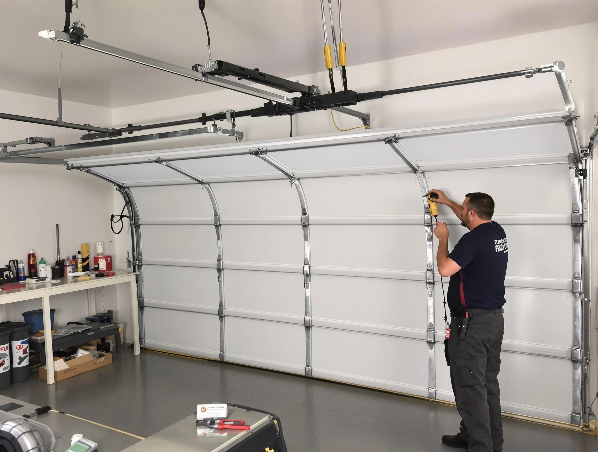 Odenville Garage Door Repair certified technician performing overhead door system repair in Odenville